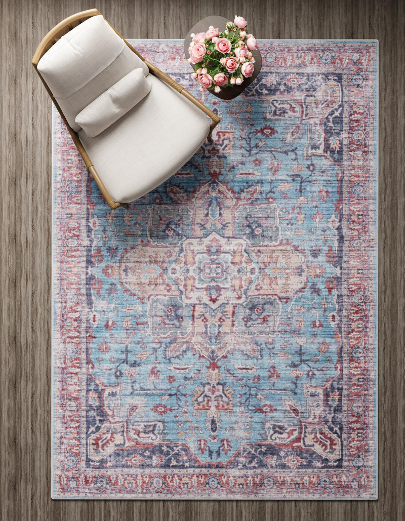 Zahara Oasis Collection Area Rug -  Casablanca Rectangle Blue  lifestyle 9