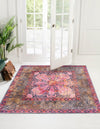 Aurora Waves Collection Area Rug -  Seljalandsfoss Square Pink  lifestyle 17