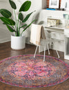 Aurora Waves Collection Area Rug -  Seljalandsfoss Round Pink  lifestyle 21