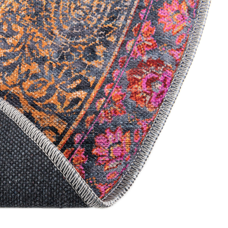 Aurora Waves Collection Area Rug -  Seljalandsfoss Round Pink  lifestyle 36
