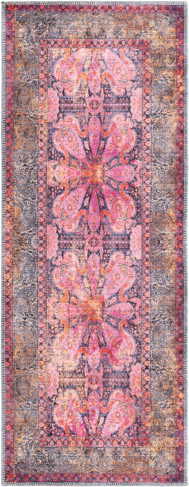 Aurora Waves Collection Area Rug -  Seljalandsfoss Runner Pink  lifestyle 16