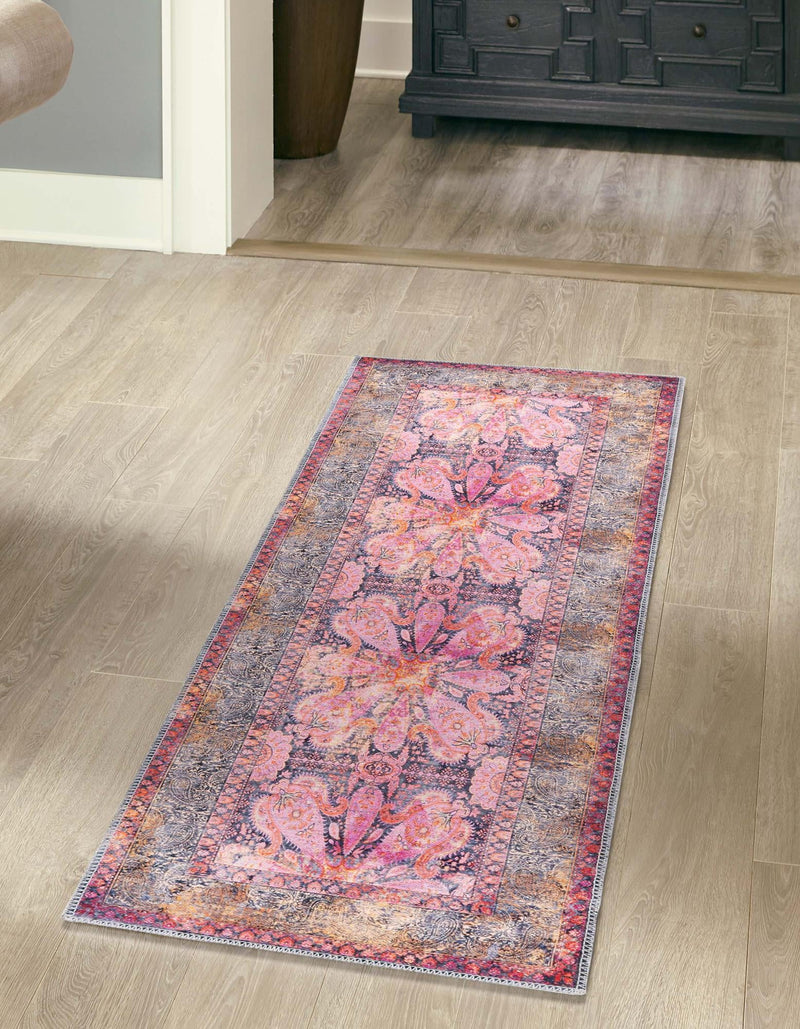Aurora Waves Collection Area Rug -  Seljalandsfoss Runner Pink  lifestyle 19