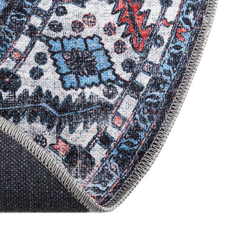 Aurora Waves Collection Area Rug -  Svalbard Round Black  lifestyle 36
