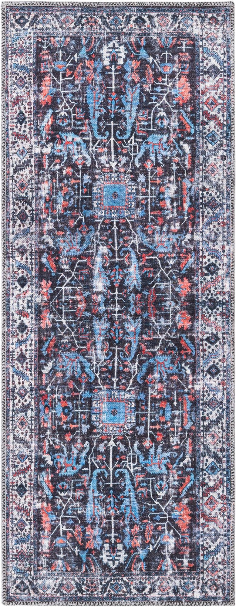 Aurora Waves Collection Area Rug -  Svalbard Runner Black  lifestyle 16