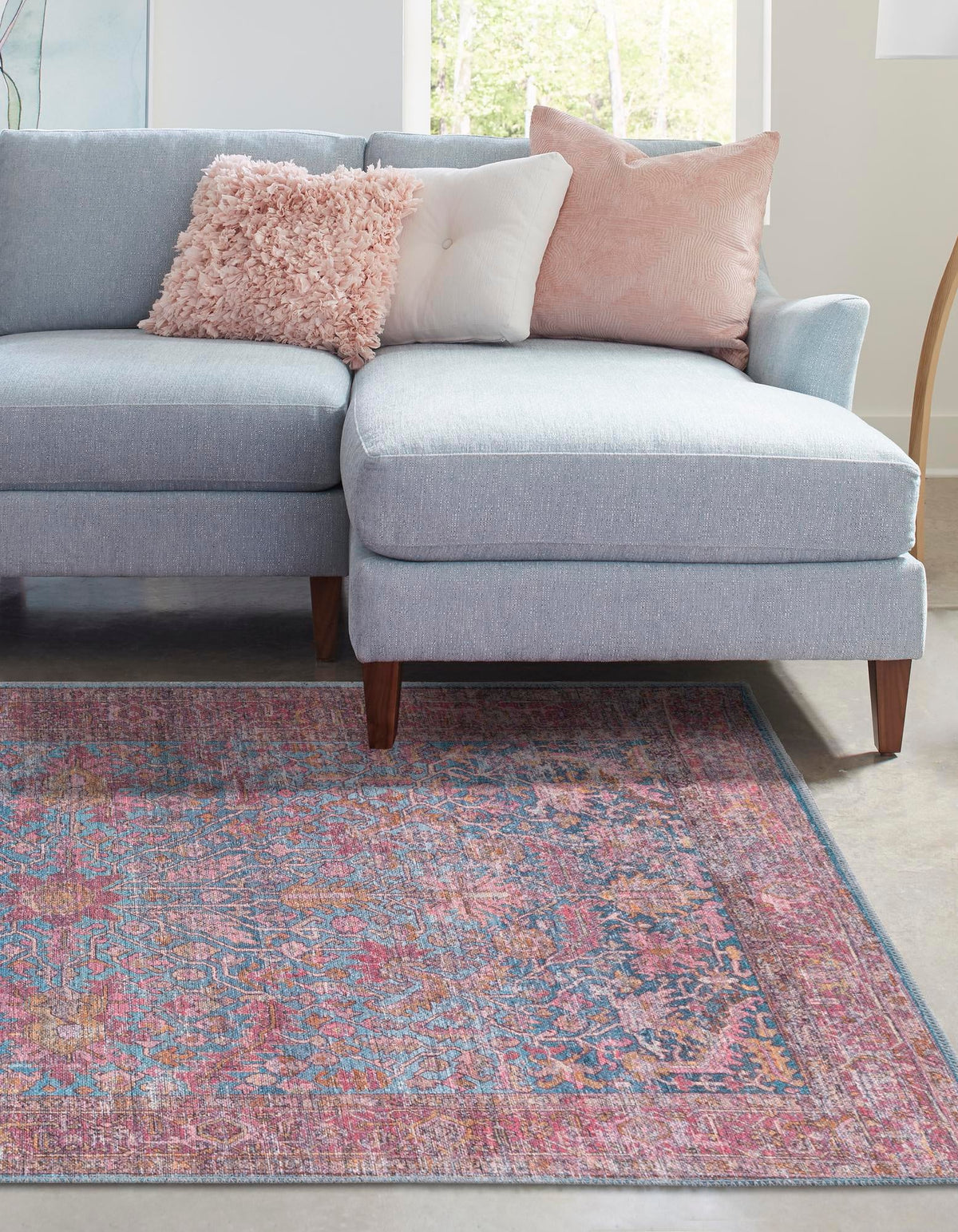 Aurora Waves Collection Area Rug -  Nordlys Rectangle Antique Blue  lifestyle 3