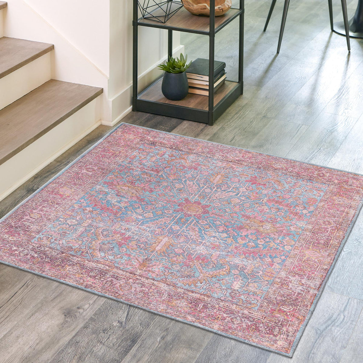 Aurora Waves Collection Area Rug -  Nordlys Square Antique Blue  lifestyle 53