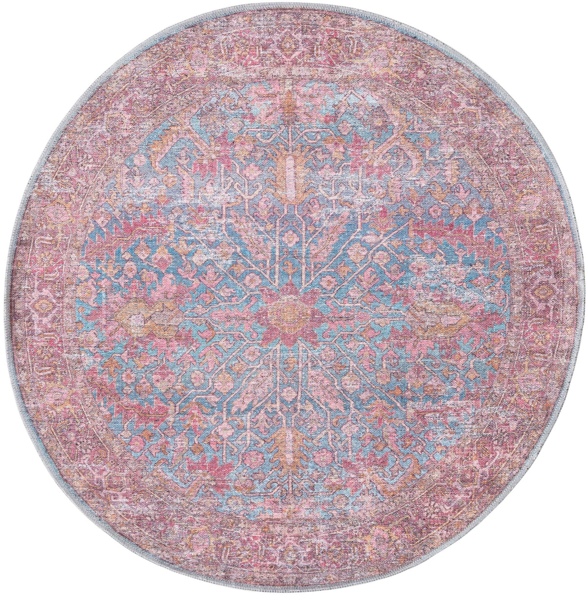 Aurora Waves Collection Area Rug -  Nordlys Round Antique Blue  lifestyle 15
