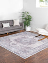 Aurora Waves Collection Area Rug -  Tromso Square Ivory and Gray  lifestyle 22