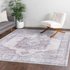 Aurora Waves Collection Area Rug -  Tromso Square Ivory and Gray  lifestyle 66