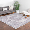 Aurora Waves Collection Area Rug -  Tromso Square Ivory and Gray  lifestyle 69