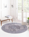 Aurora Waves Collection Area Rug -  Tromso Round Ivory and Gray  lifestyle 23