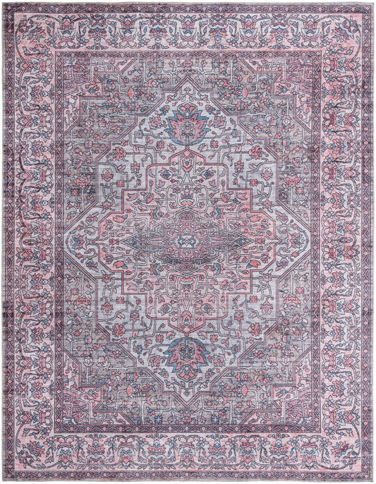 Aurora Waves Collection Area Rug -  Nuuk Rectangle Beige and pink Main