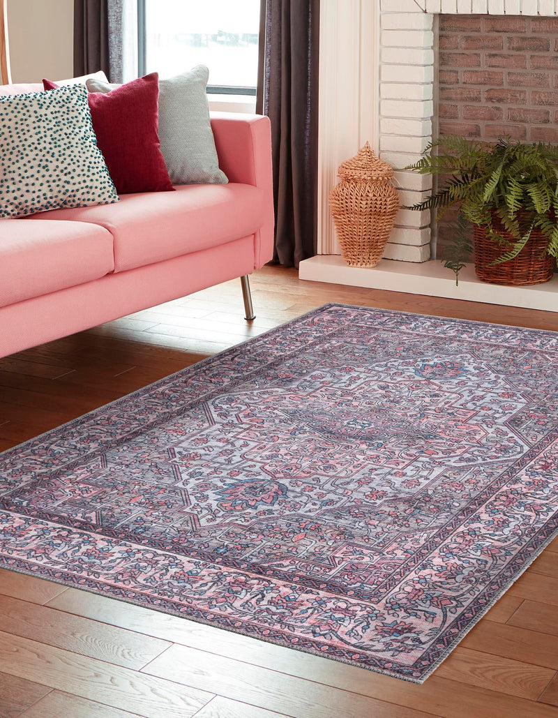 Aurora Waves Collection Area Rug -  Nuuk Rectangle Beige and pink  lifestyle 3