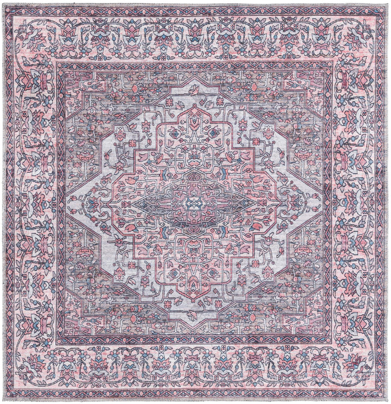 Aurora Waves Collection Area Rug -  Nuuk Square Beige and pink  lifestyle 14