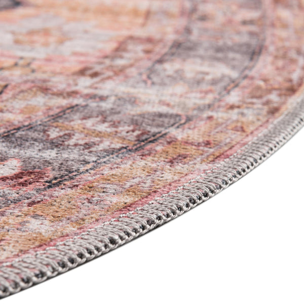 Aurora Waves Collection Area Rug -  Akureyri Round Apricot and pink  lifestyle 30