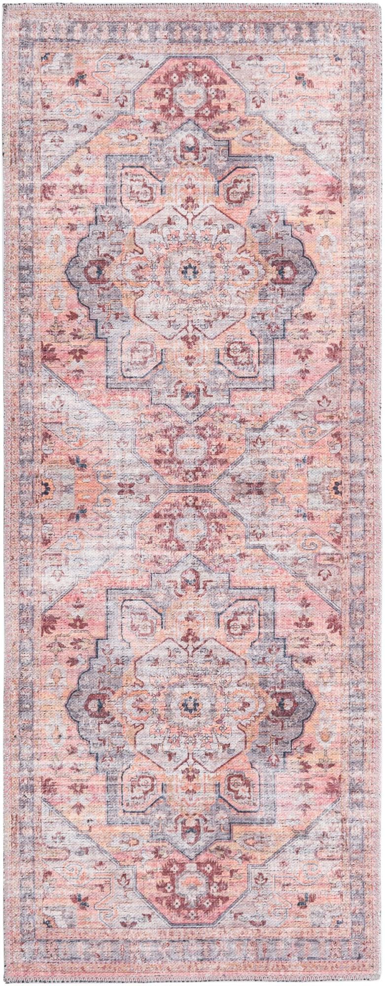 Aurora Waves Collection Area Rug -  Akureyri Runner Apricot and pink  lifestyle 16