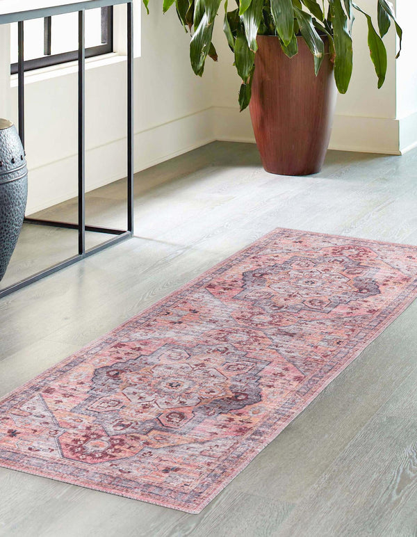 Aurora Waves Collection Area Rug -  Akureyri Runner Apricot and pink  lifestyle 22