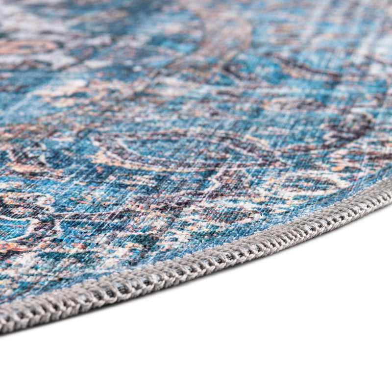 Aurora Waves Collection Area Rug -  Reykjavik Round Blue  lifestyle 44