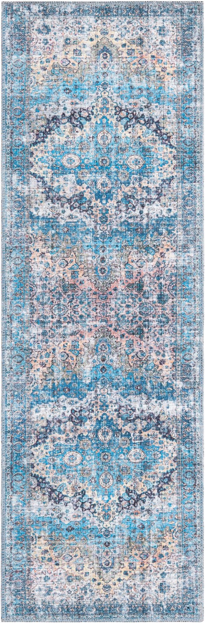Aurora Waves Collection Area Rug -  Reykjavik Runner Blue  lifestyle 30