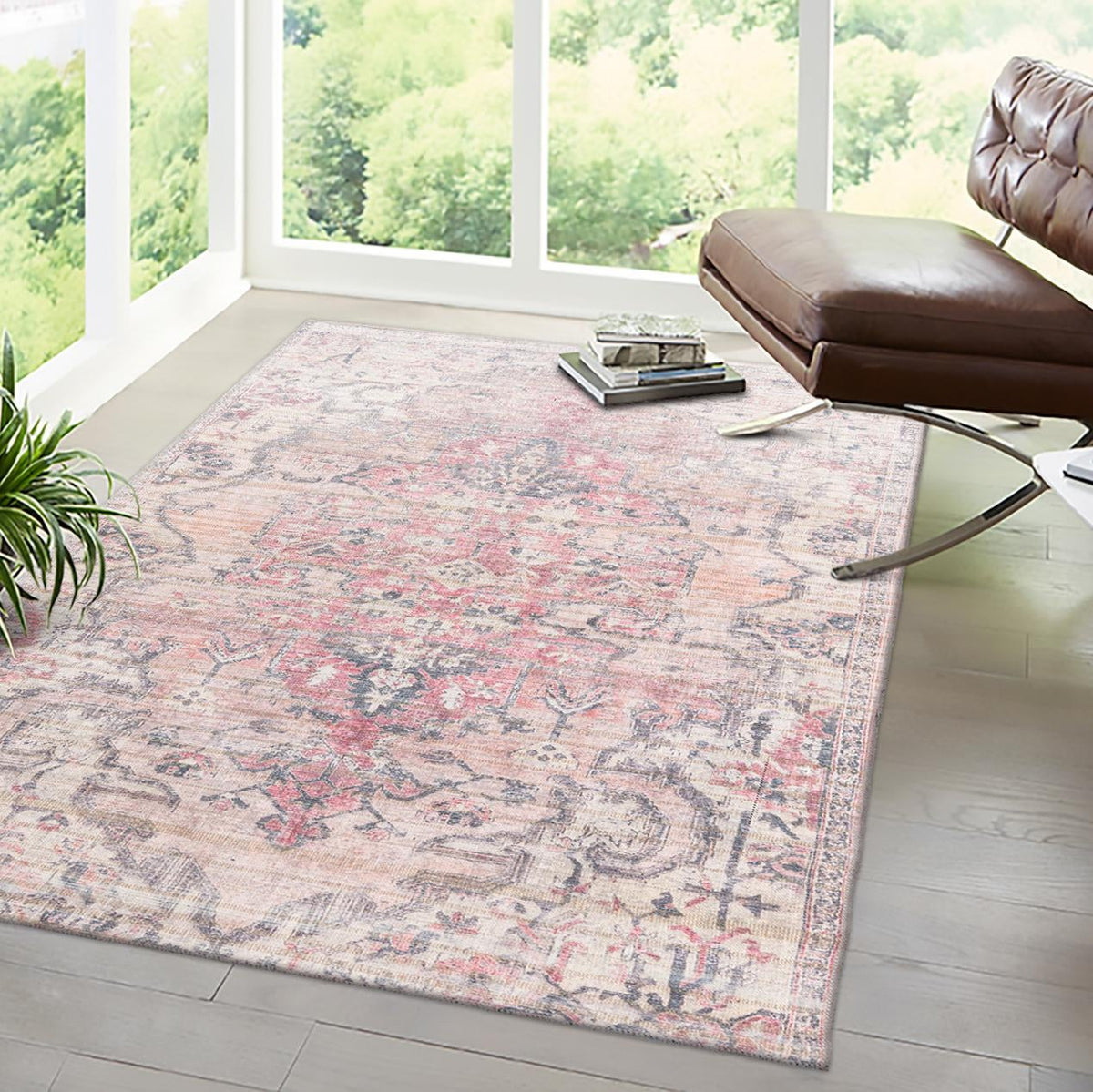 Vintage Memories Collection Area Rug - Heirloom Rectangle Beige pink  lifestyle 14