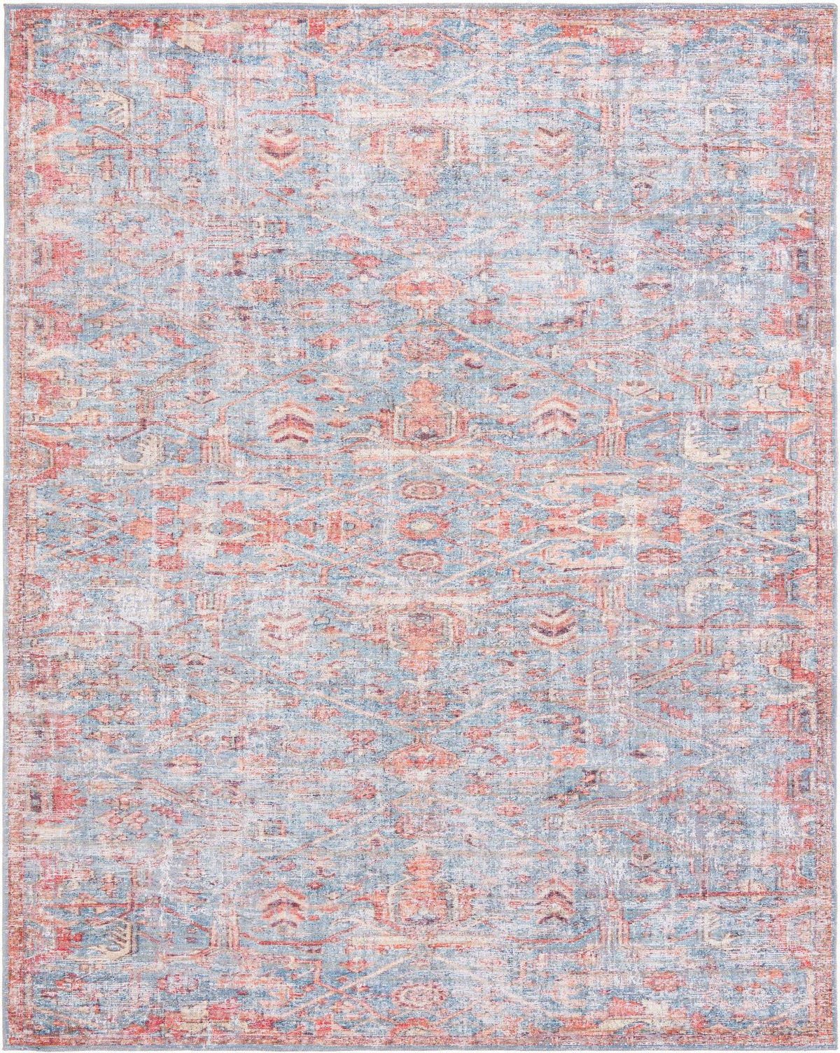Vintage Memories Collection Area Rug -  Heritage Rectangle Antique Blue Main