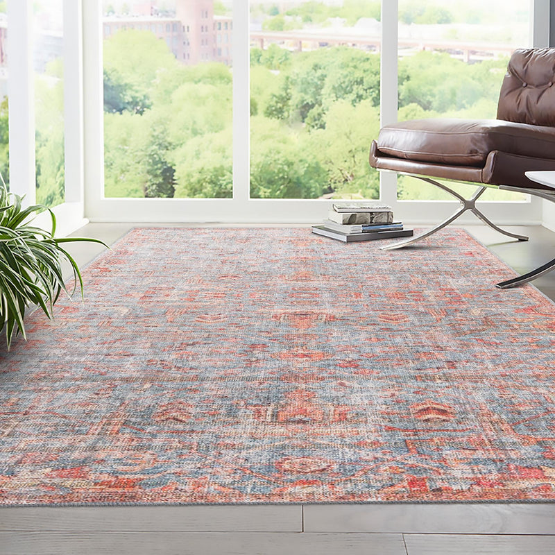 Vintage Memories Collection Area Rug -  Heritage Rectangle Antique Blue  lifestyle 15