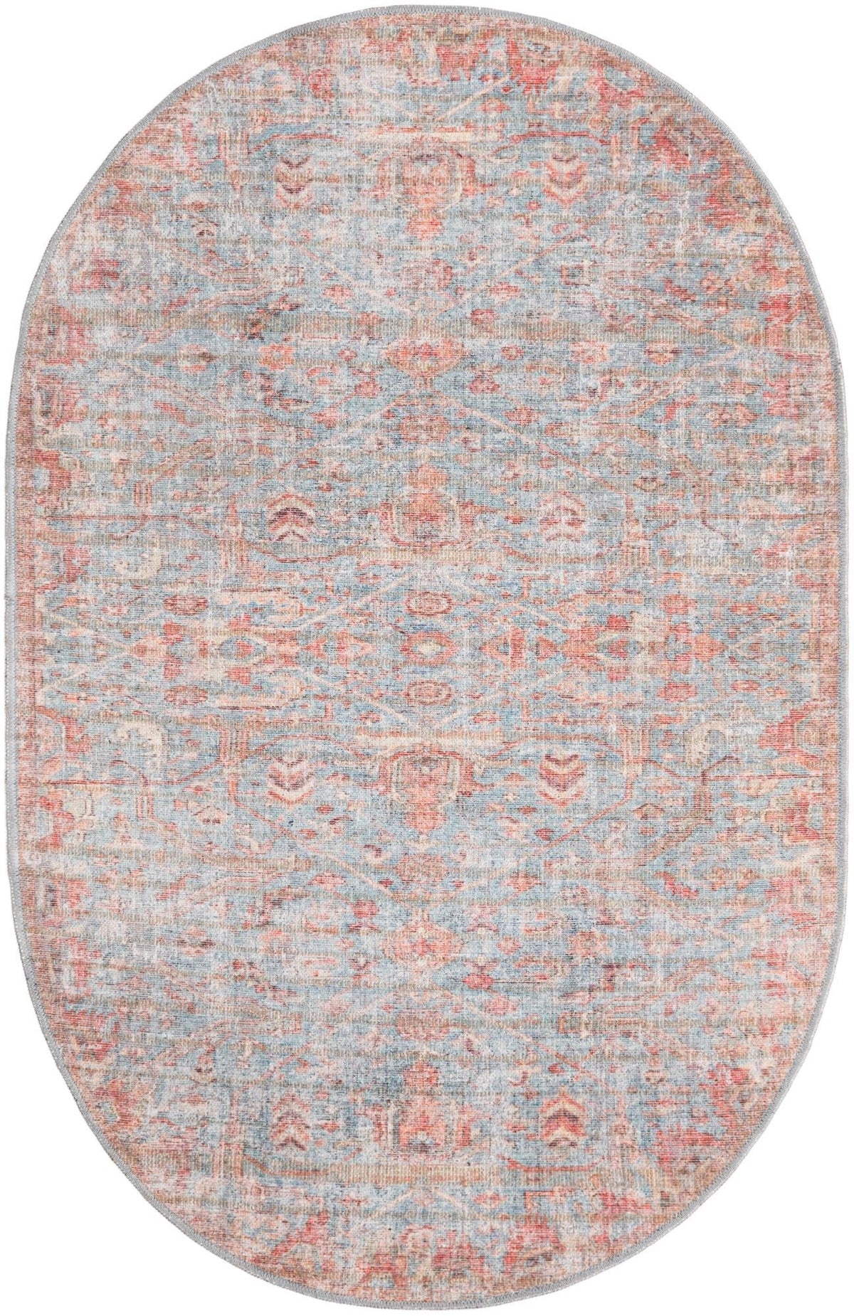 Vintage Memories Collection Area Rug -  Heritage Oval Antique Blue  lifestyle 16