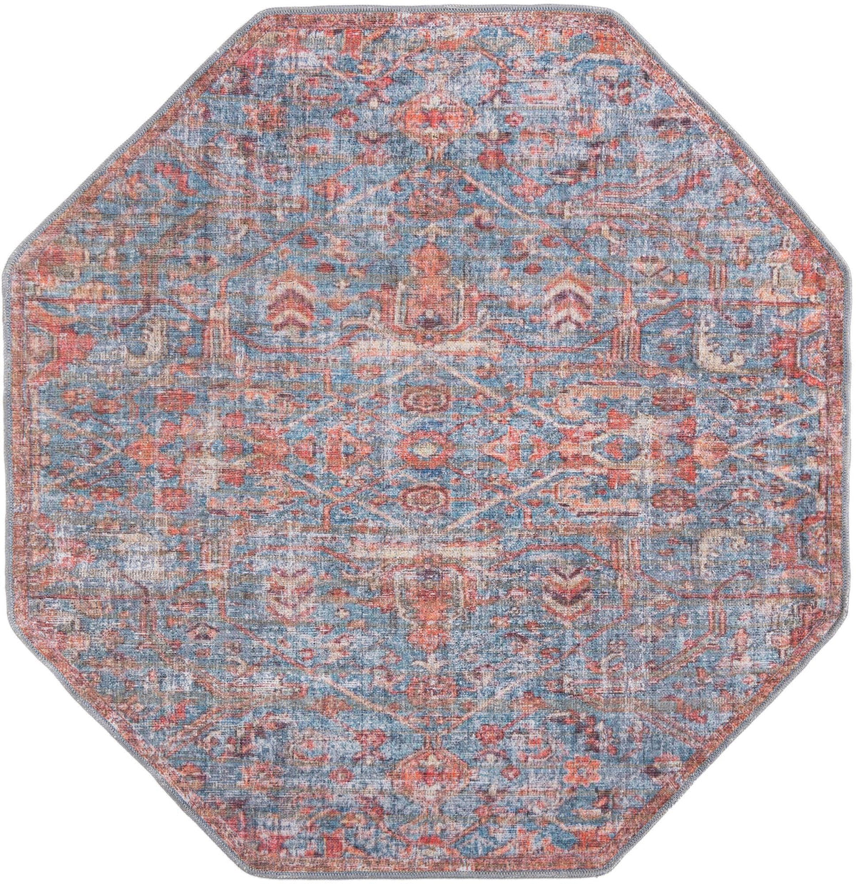 Vintage Memories Collection Area Rug -  Heritage Octagon Antique Blue  lifestyle 19