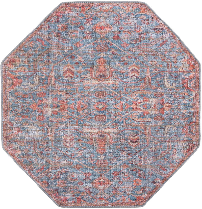 Vintage Memories Collection Area Rug -  Heritage Octagon Antique Blue  lifestyle 19