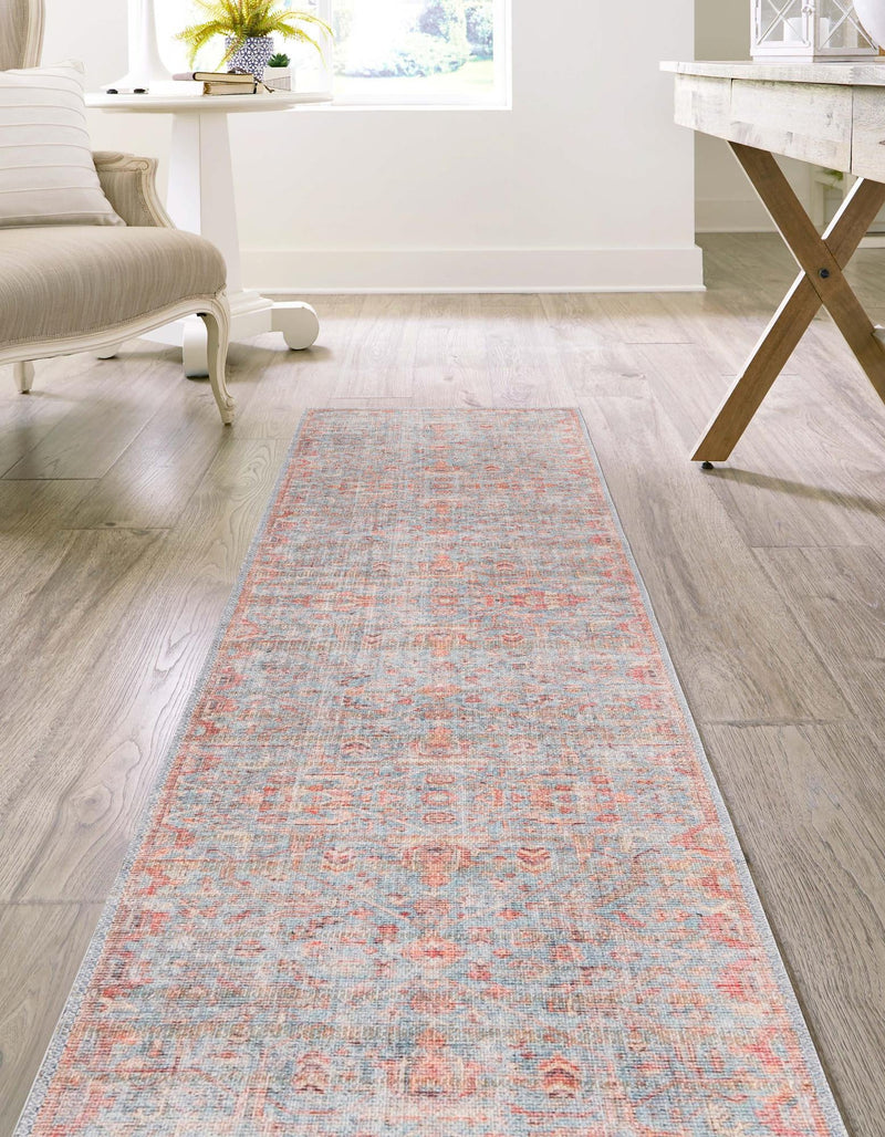 Vintage Memories Collection Area Rug -  Heritage Runner Antique Blue  lifestyle 30