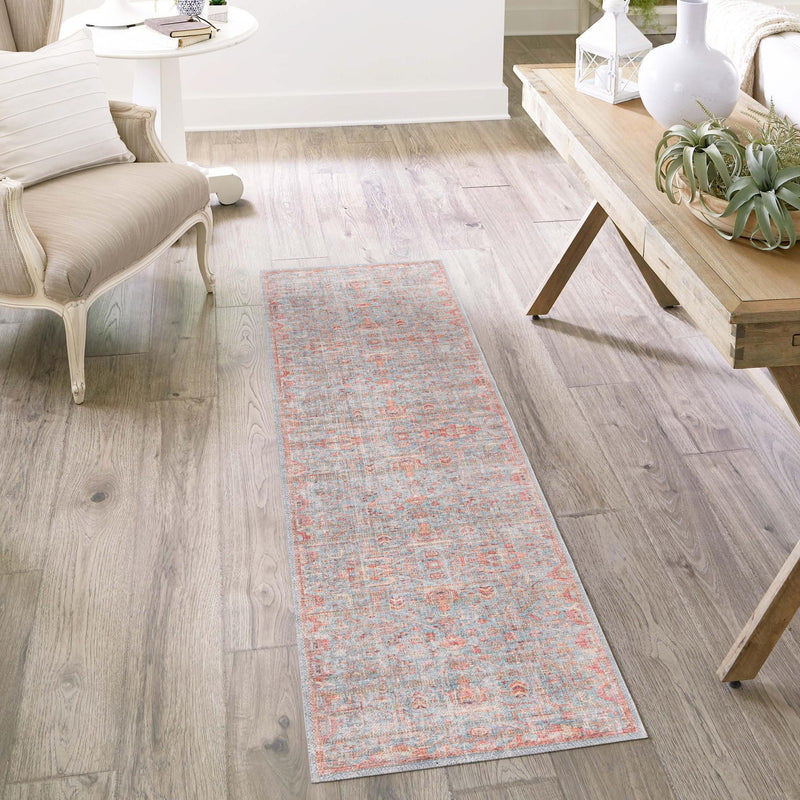 Vintage Memories Collection Area Rug -  Heritage Runner Antique Blue  lifestyle 76
