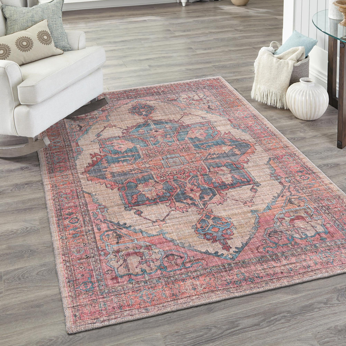 Vintage Memories Collection Area Rug -  Reminisce Rectangle Antique Beige  lifestyle 14