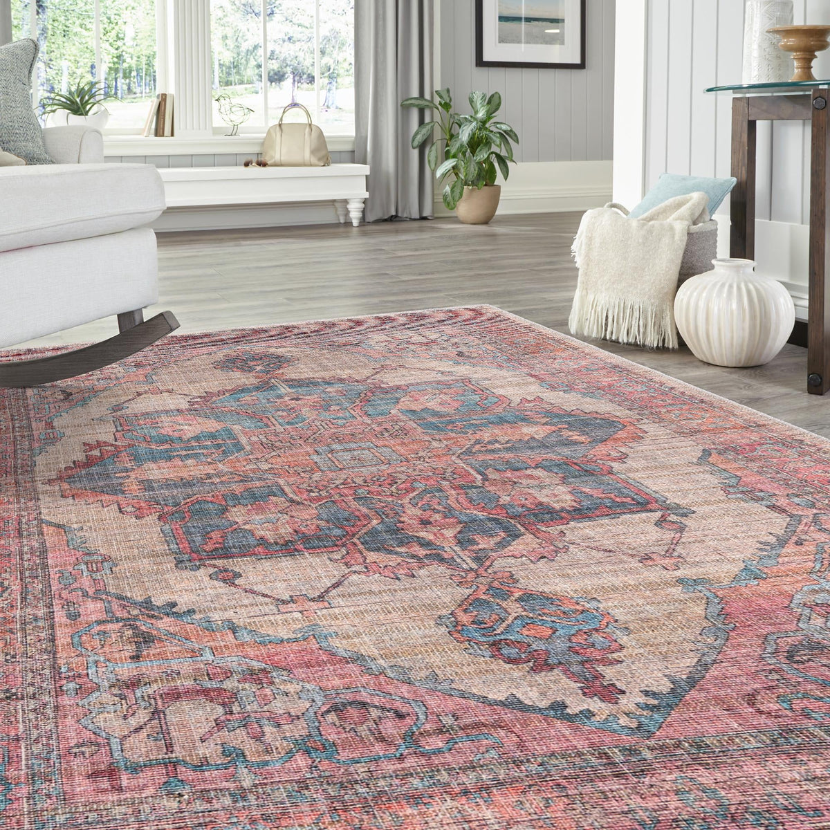 Vintage Memories Collection Area Rug -  Reminisce Rectangle Antique Beige  lifestyle 15