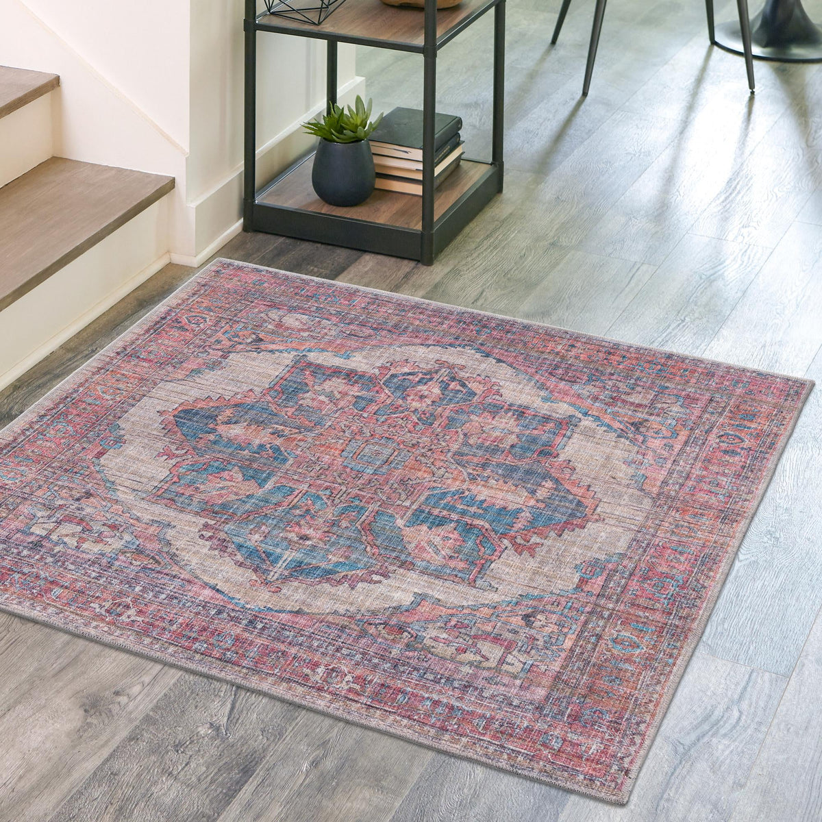 Vintage Memories Collection Area Rug -  Reminisce Square Antique Beige  lifestyle 71