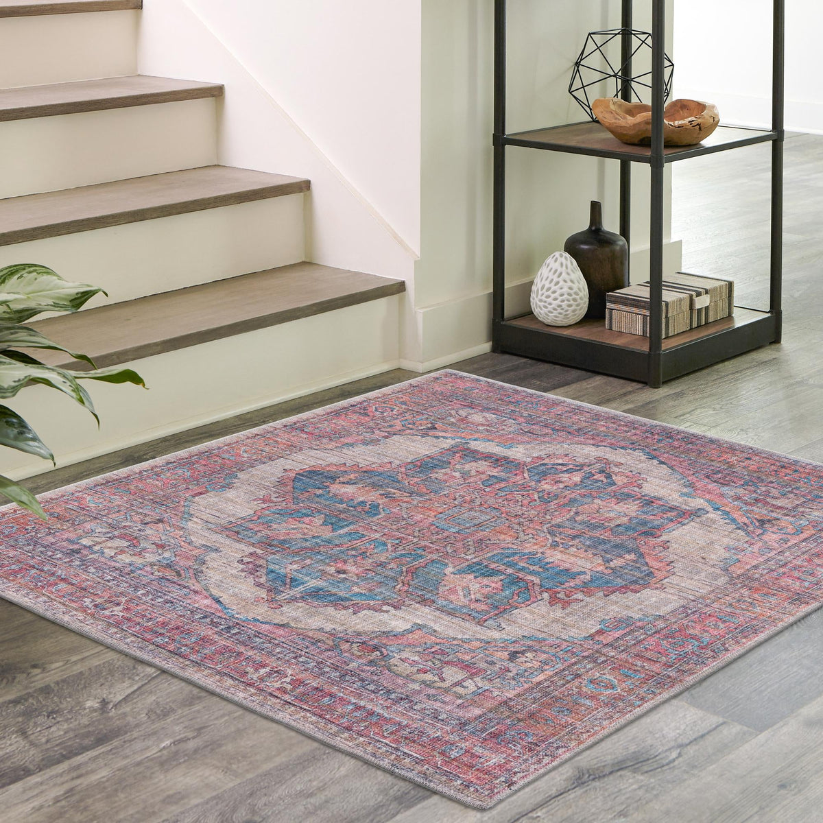 Vintage Memories Collection Area Rug -  Reminisce Square Antique Beige  lifestyle 74
