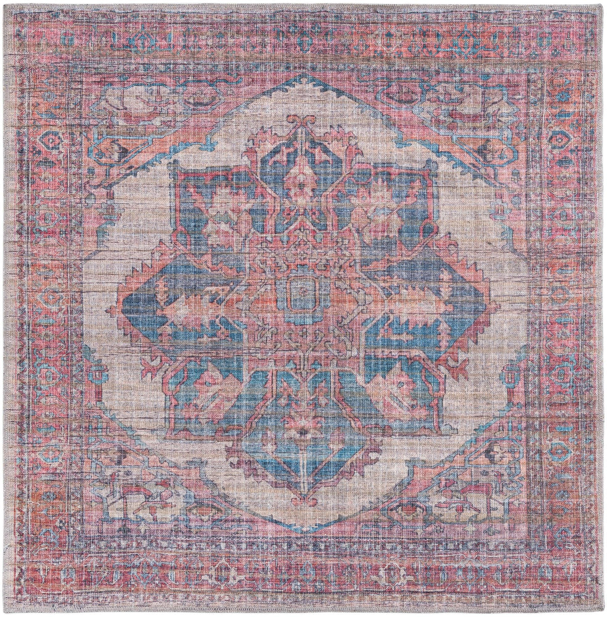 Vintage Memories Collection Area Rug -  Reminisce Square Antique Beige  lifestyle 17