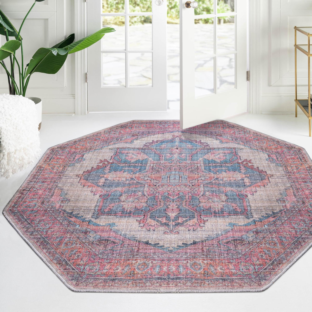 Vintage Memories Collection Area Rug -  Reminisce Octagon Antique Beige  lifestyle 24