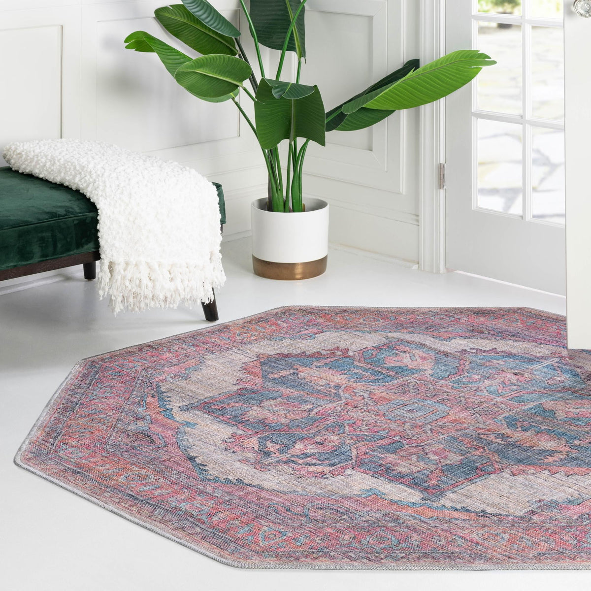 Vintage Memories Collection Area Rug -  Reminisce Octagon Antique Beige  lifestyle 29