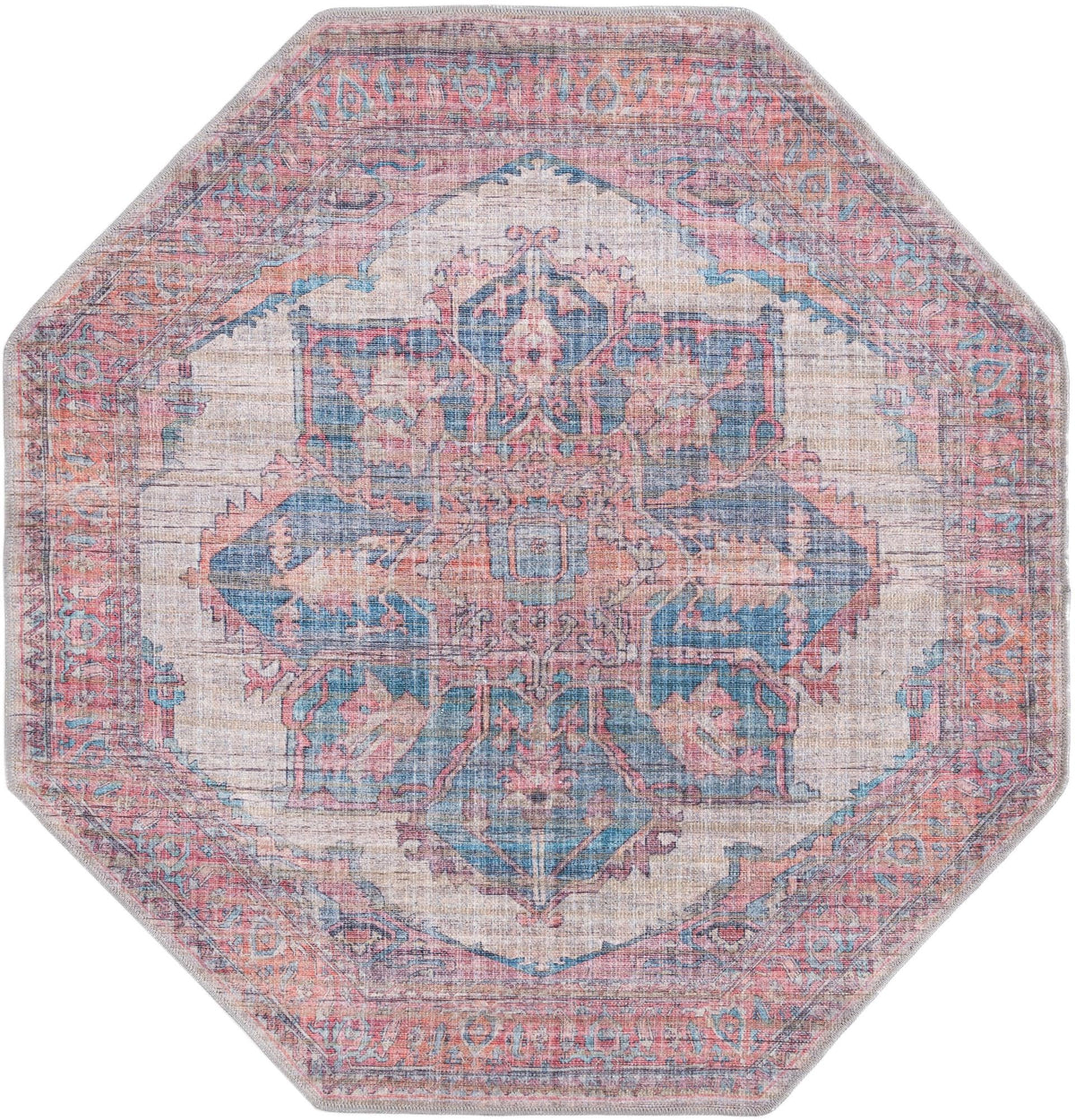 Vintage Memories Collection Area Rug -  Reminisce Octagon Antique Beige  lifestyle 19