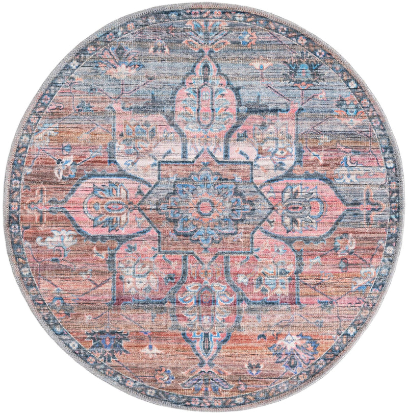 Vintage Memories Collection Area Rug -  Keepsake Round Multi  lifestyle 18