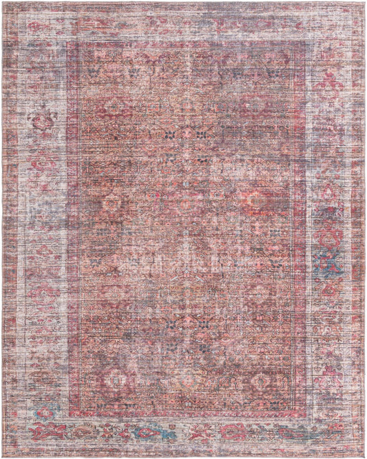 Vintage Memories Collection Area Rug -  Memoir Rectangle Rust Red and Brown Main