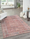 Vintage Memories Collection Area Rug -  Memoir Rectangle Rust Red and Brown  lifestyle 2