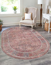 Vintage Memories Collection Area Rug -  Memoir Oval Rust Red and Brown  lifestyle 21