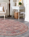 Vintage Memories Collection Area Rug -  Memoir Oval Rust Red and Brown  lifestyle 26
