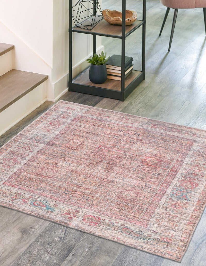Vintage Memories Collection Area Rug -  Memoir Square Rust Red and Brown  lifestyle 22