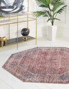 Vintage Memories Collection Area Rug -  Memoir Octagon Rust Red and Brown  lifestyle 24