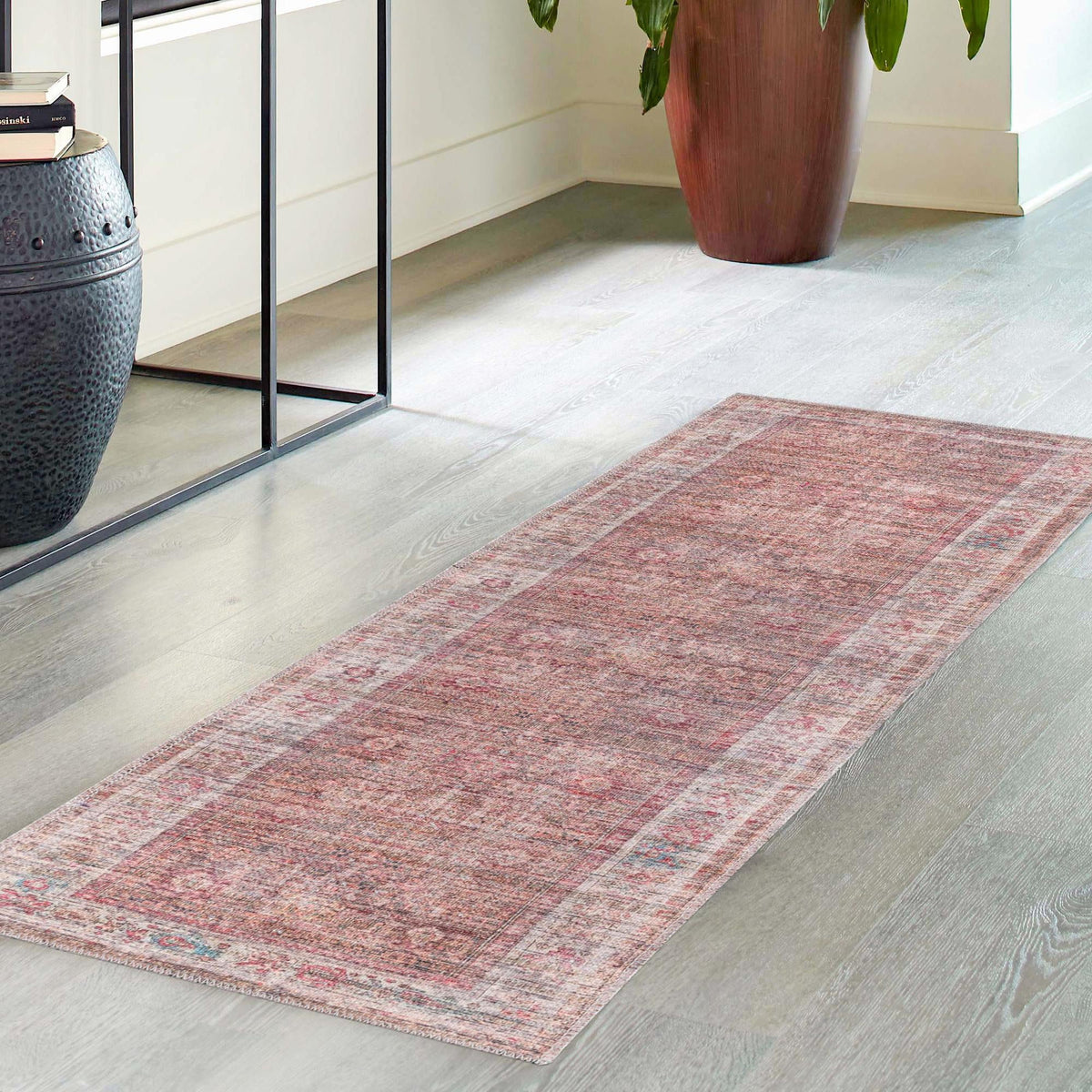 Vintage Memories Collection Area Rug -  Memoir Runner Rust Red and Brown  lifestyle 86