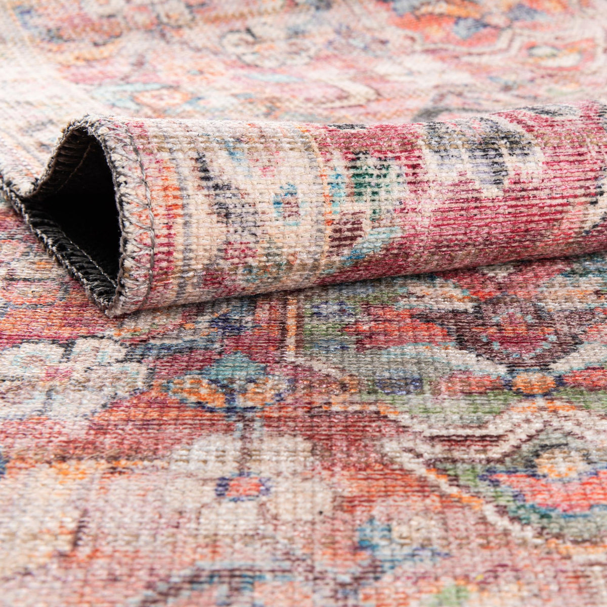 Vintage Memories Collection Area Rug -  Epoch Rectangle Ivory and Pink  lifestyle 5