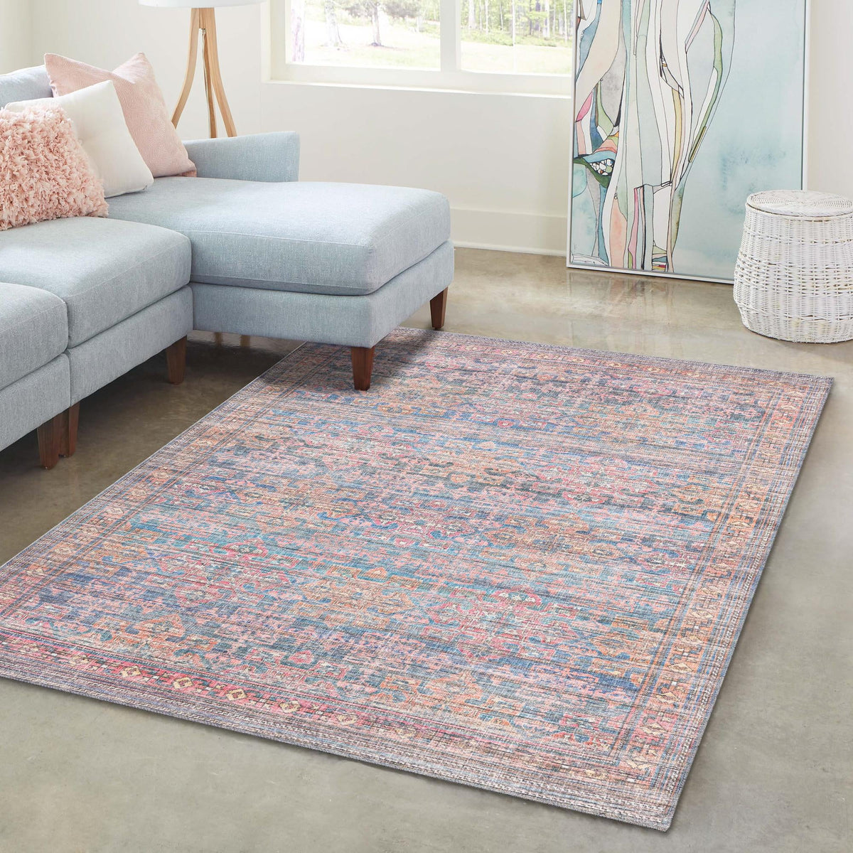 Vintage Memories Collection Area Rug -  Legacy Rectangle Antique Blue  lifestyle 14