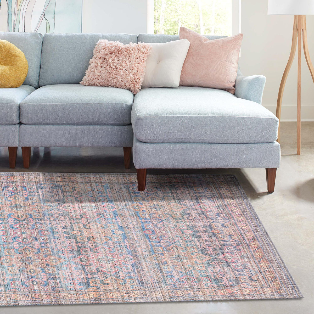Vintage Memories Collection Area Rug -  Legacy Rectangle Antique Blue  lifestyle 15